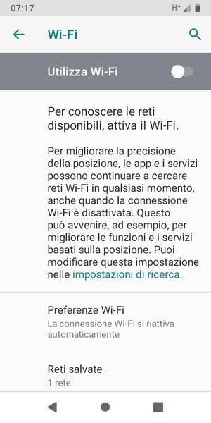 Attiva Utilizza Wi-Fi