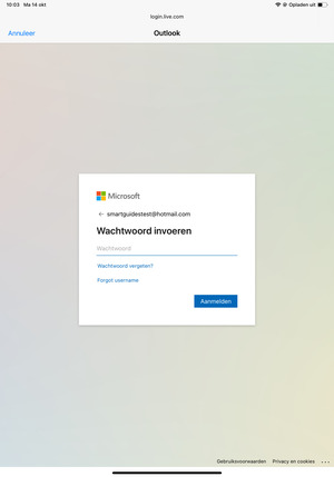 Voer uw Wachtwoord in en selecteer Aanmelden