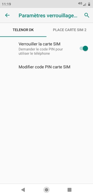 Sélectionnez Digicel et Modifier code PIN carte SIM