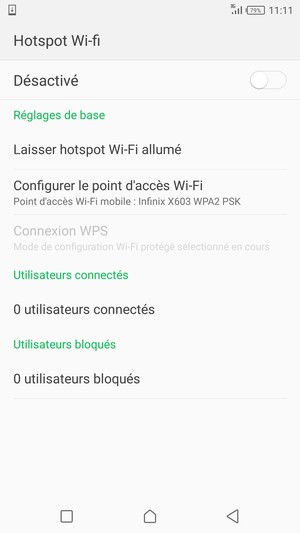 Activer le Hotspot Wi-fi