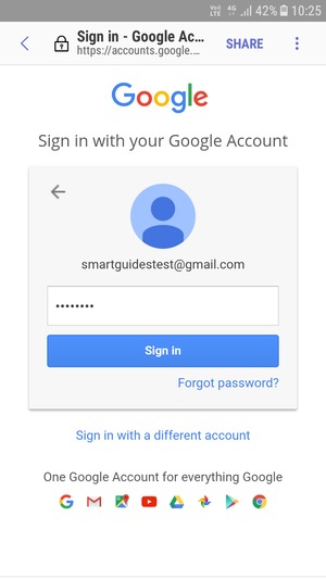 Enter your Gmail password and select Sign in