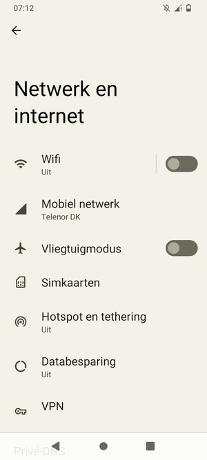 Selecteer Wifi