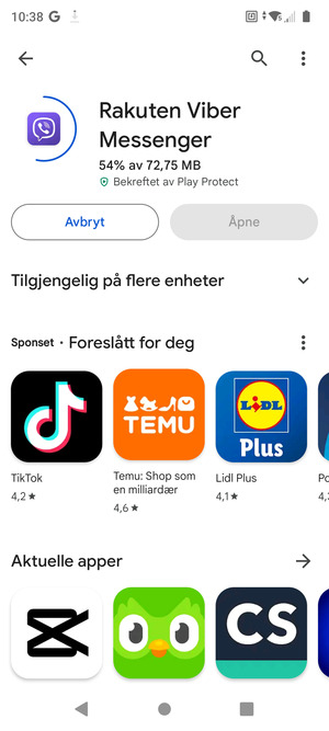 Vent til installasjonen er ferdig