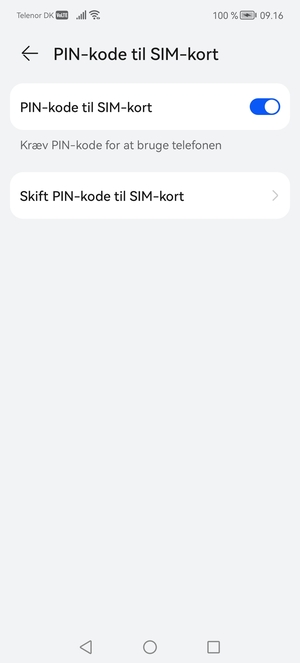 Vælg Skift PIN-kode til SIM-kort