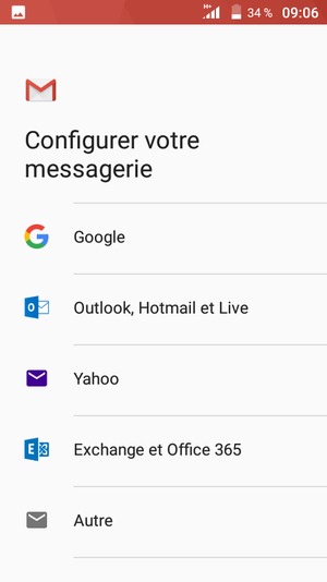 Sélectionnez Outlook, Hotmail et Live