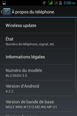 Sélectionnez Wireless update
