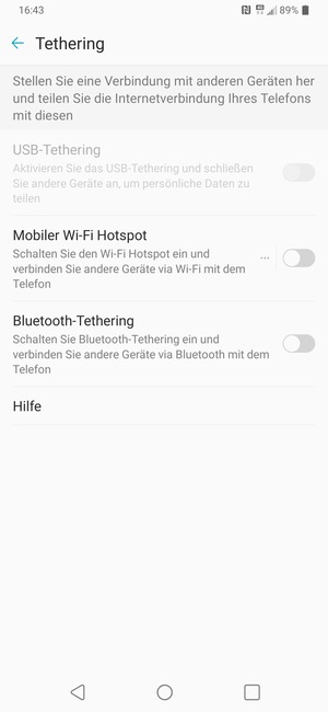 Wählen Sie Mobiler Wi-Fi Hotspot