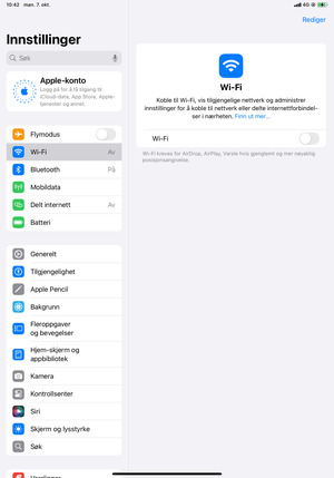 Slå på Wi-Fi