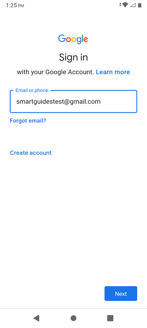 Enter your email address and select Next