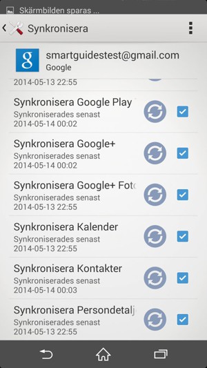 Dina kontakter från Google kommer nu att synkroniseras med din Xperia