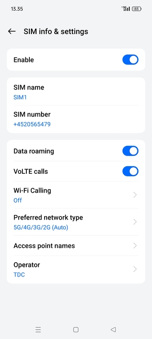 Turn Data roaming on or off