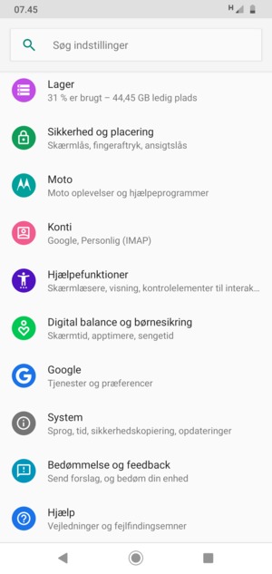 Scroll til og vælg System