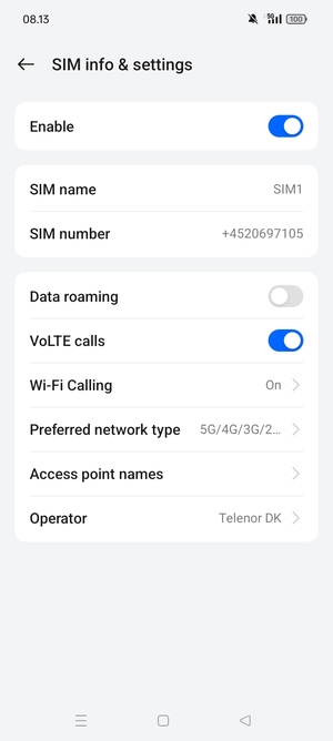 To change network if network problems occur, select Operator