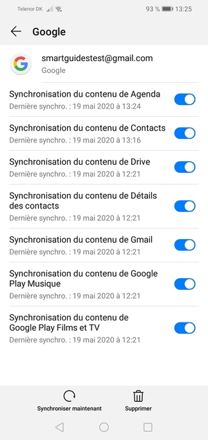 Sélectionnez Synchroniser maintenant