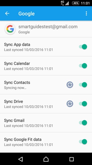 Your contacts from Google will now be synced to your Xperia