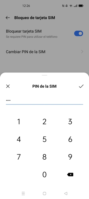 Introduzca su Nuevo PIN de la SIM y seleccione Aceptar