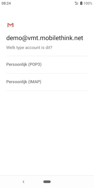 Selecteer Persoonlijk (POP3) of Persoonlijk (IMAP)