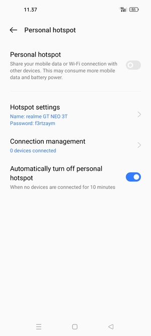 Select Hotspot settings