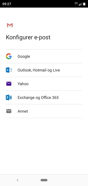 Velg Outlook, Hotmail og Live