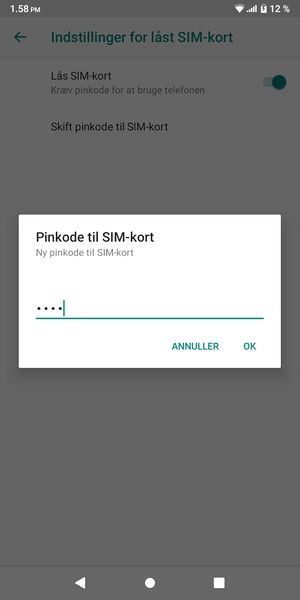 Indtast Ny PIN-kode til SIM-kort og vælg OK