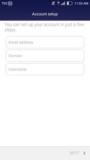 Enter your Email address and Username. Select NEXT