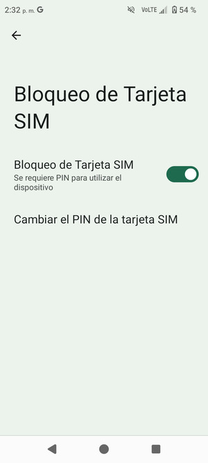 Seleccione Cambiar el PIN de la tarjeta SIM