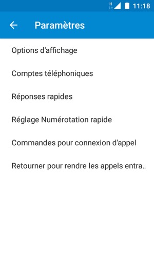 Sélectionnez Comptes téléphoniques