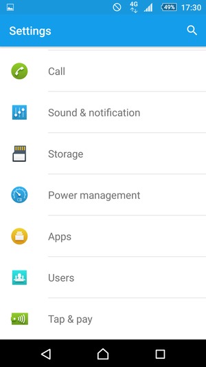 Return to the Settings menu and select Power management