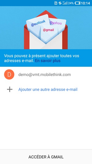 Sélectionnez ACCÉDER  À GMAIL