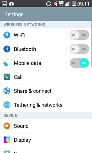 Select Tethering & networks
