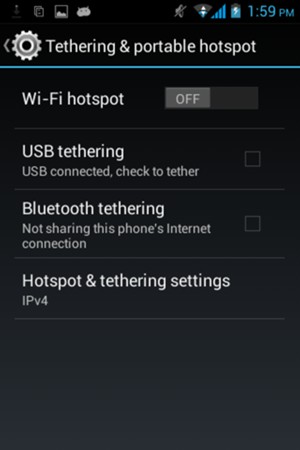 Select Hotspot & tethering settings