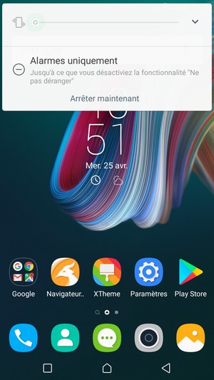 Appuyez une fois de plus pour passer en mode silencieux