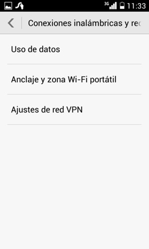 Seleccione Anclaje y zona Wi-Fi portátil