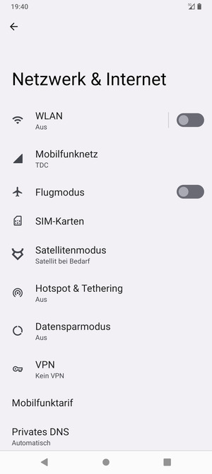 Wählen Sie Mobilfunknetz