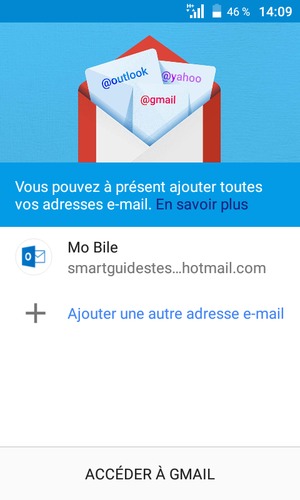 Sélectionnez ACCÉDER  À GMAIL