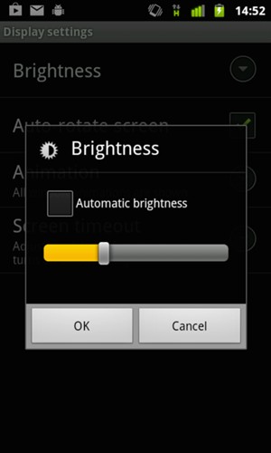 Adjust brightness to the required level and select OK
