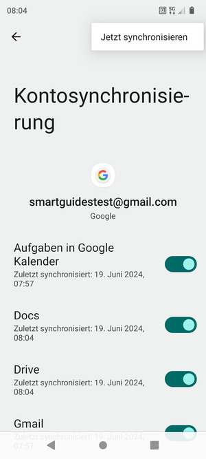 Wählen Sie Jetzt synchonisieren