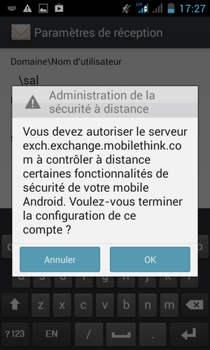 Sélectionnez OK