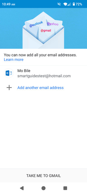 Select TAKE ME TO GMAIL