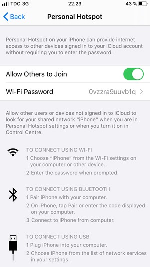 Select Wi-Fi Password