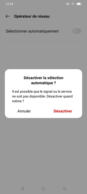 Sélectionnez Désactiver