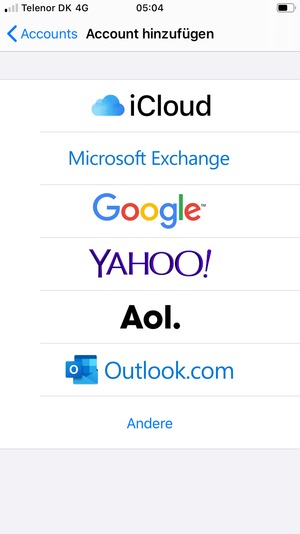 Wählen Sie Microsoft Exchange