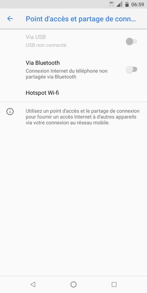 Sélectionnez Hotspot Wi-fi