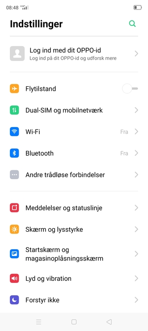 Vælg Dual-SIM og mobilnetværk