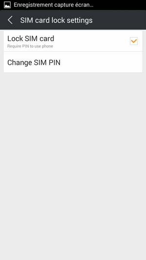 Sélectionnez Change SIM PIN