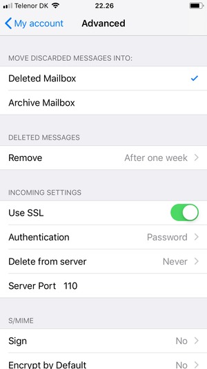 Make sure Use SSL is selected