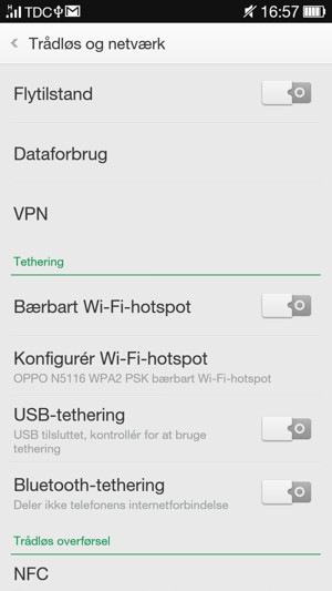 Vælg Konfigurér Wi-Fi-hotspot