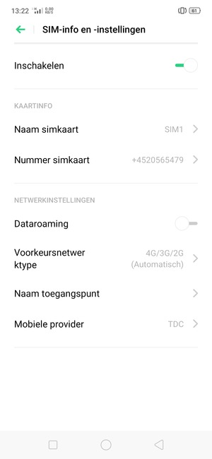 Om van netwerk te wisselen in geval van netwerk problemen, selecteer Mobiele provider