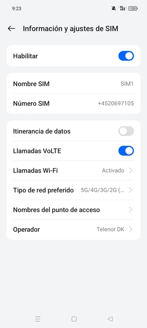 Para cambiar la red en caso de problemas de conectividad, seleccione Operador