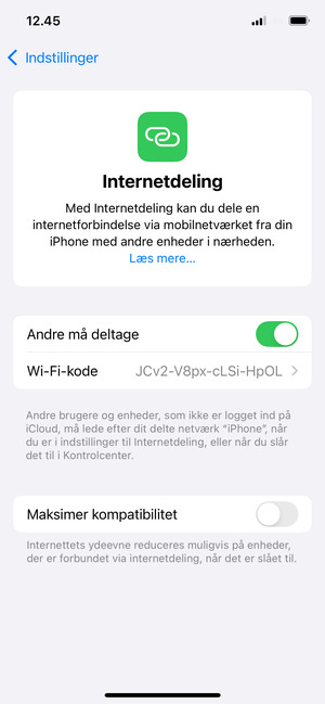 Vælg Wi-Fi-kode